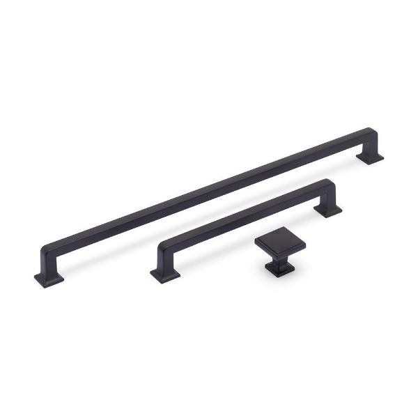 INES Square Knob Kitchen/Bedroom Door Handle Matt Black