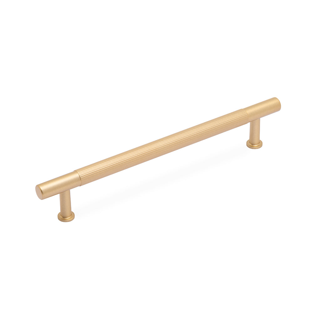 LINEA T Bar Handle Kitchen/Bedroom Door Handle Satin Brass (Various Sizes)