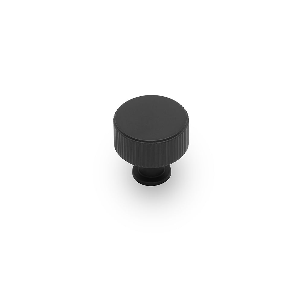Linea Round Post Knob Kitchen/Bedroom Door Handle Matt Black