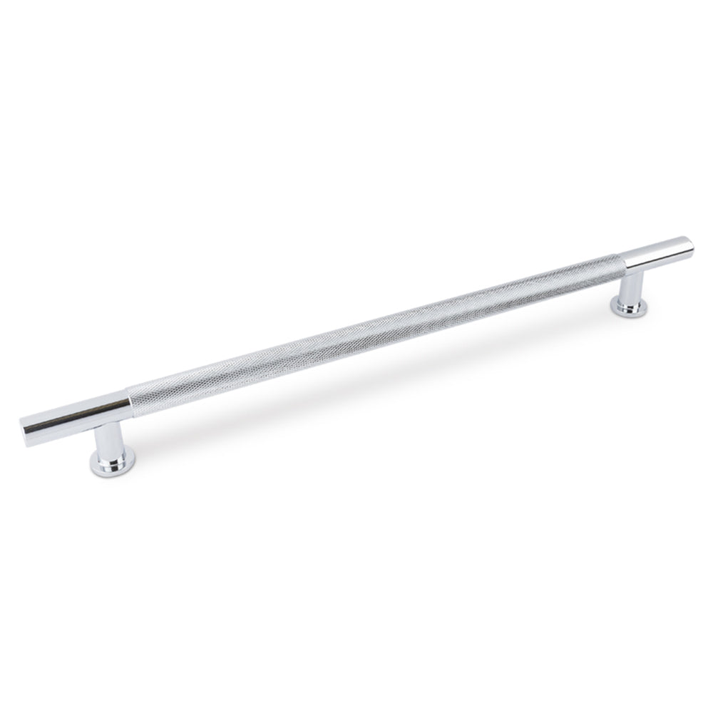 FENDER KNURLED T Bar Handle Kitchen/Bedroom Door Handle Chrome (Various Sizes)