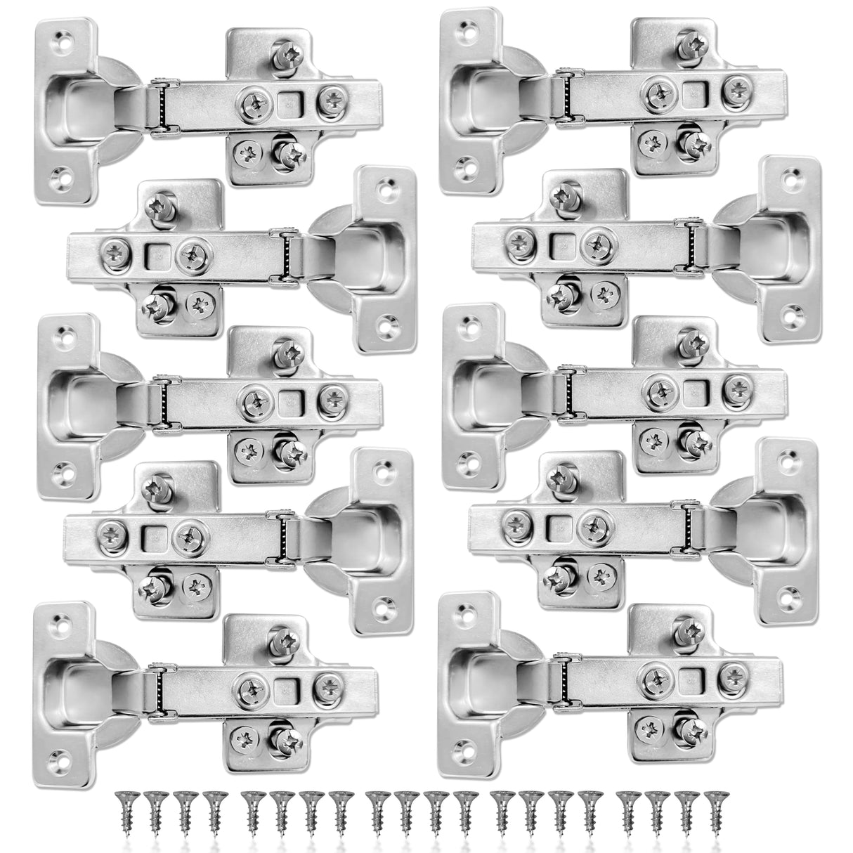 10 PACK 110 Degree Full Overlay Soft Close Kitchen Cabinet Door Hinges Adjustable Inc Backplates