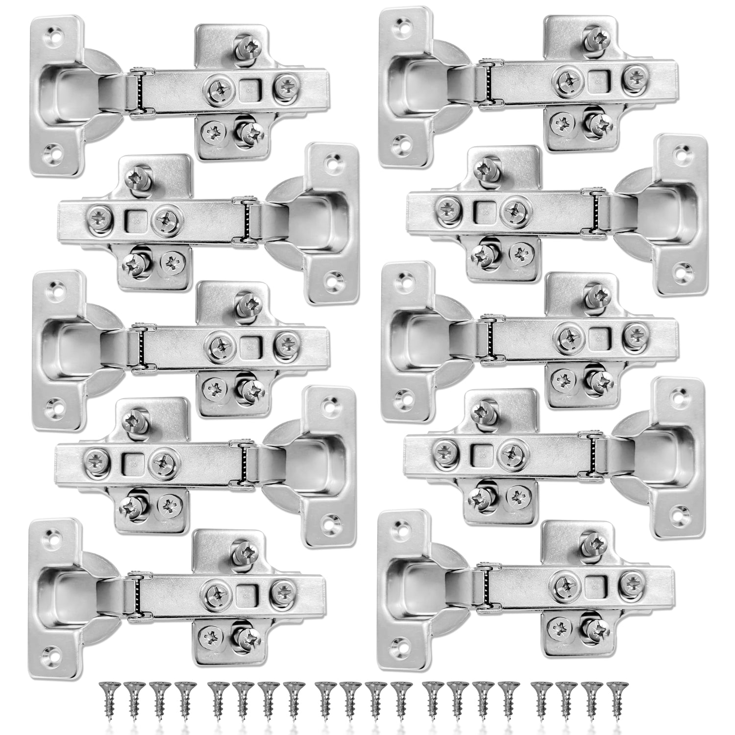 10 PACK 110 Degree Full Overlay Soft Close Kitchen Cabinet Door Hinges Adjustable Inc Backplates