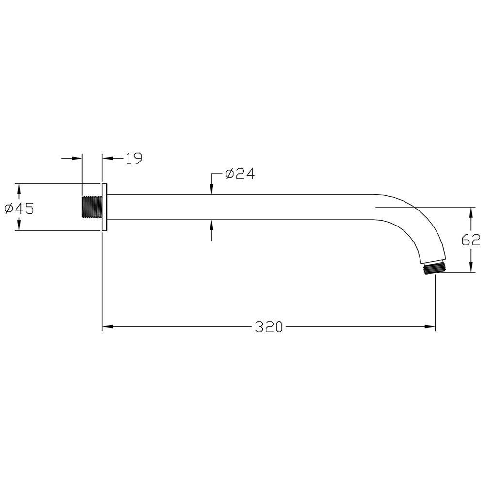 Astini Round Wall Mounted Shower Arm B0023