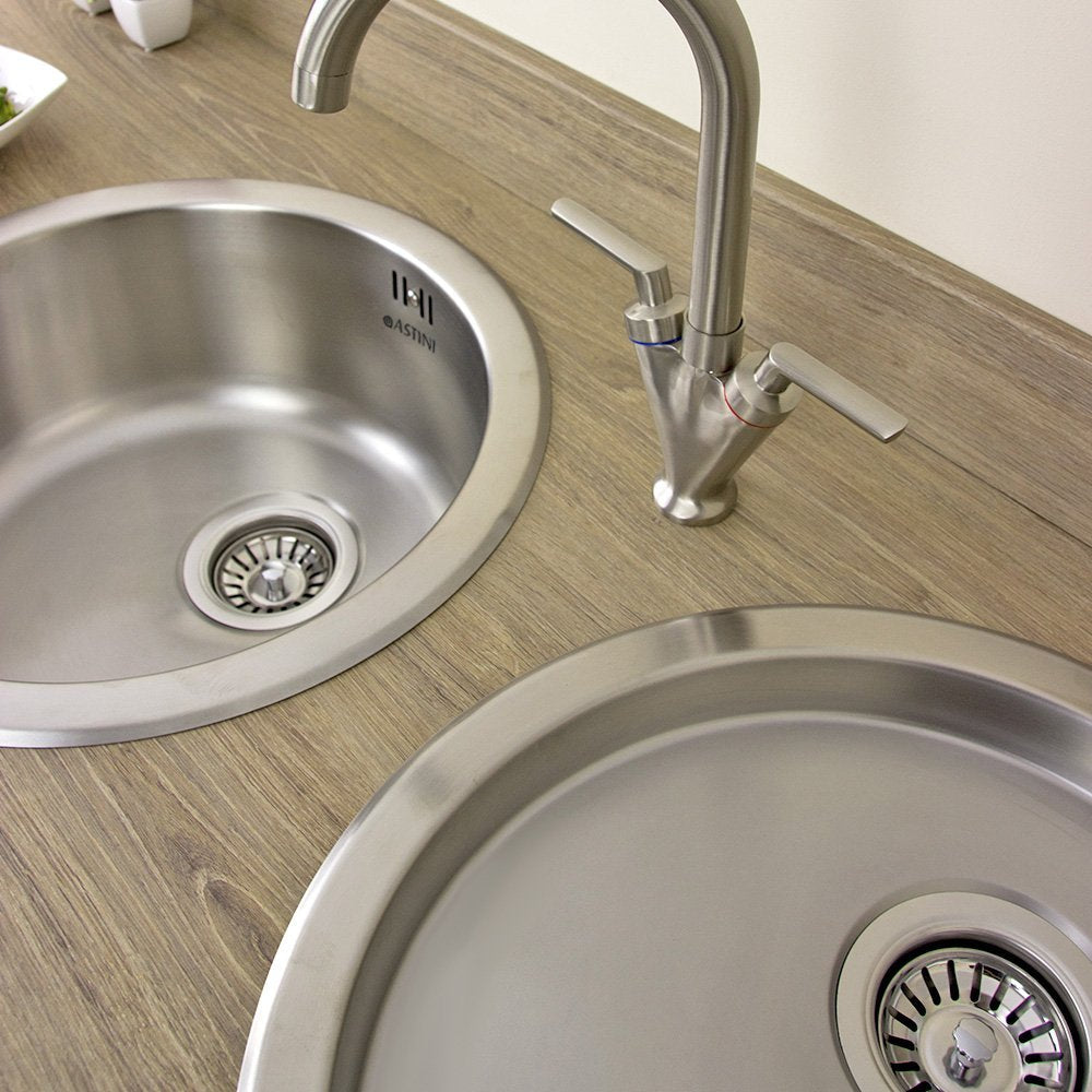 Astini Supra 1.0 Bowl Brushed Stainless Steel Kitchen Sink, Drainer & Waste