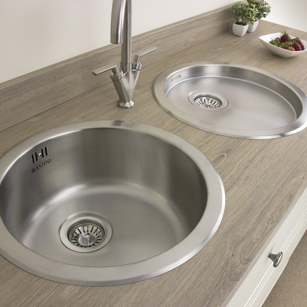 Astini Supra 1.0 Bowl Brushed Stainless Steel Kitchen Sink, Drainer & Waste