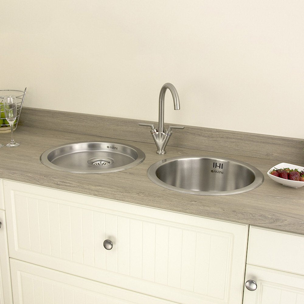 Astini Supra 1.0 Bowl Brushed Stainless Steel Kitchen Sink, Drainer & Waste