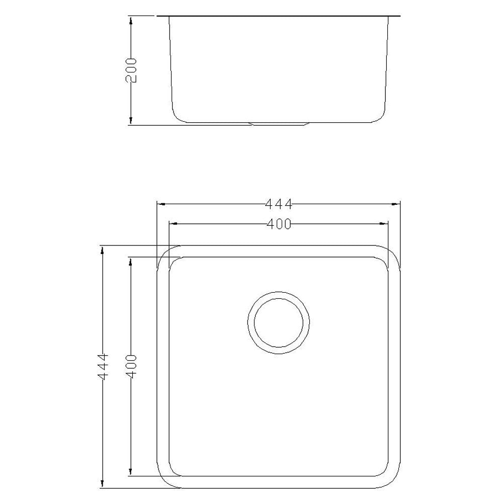 Astini Serena 1.0 Bowl Stainless Steel Undermount Kitchen Sink & Waste 4040