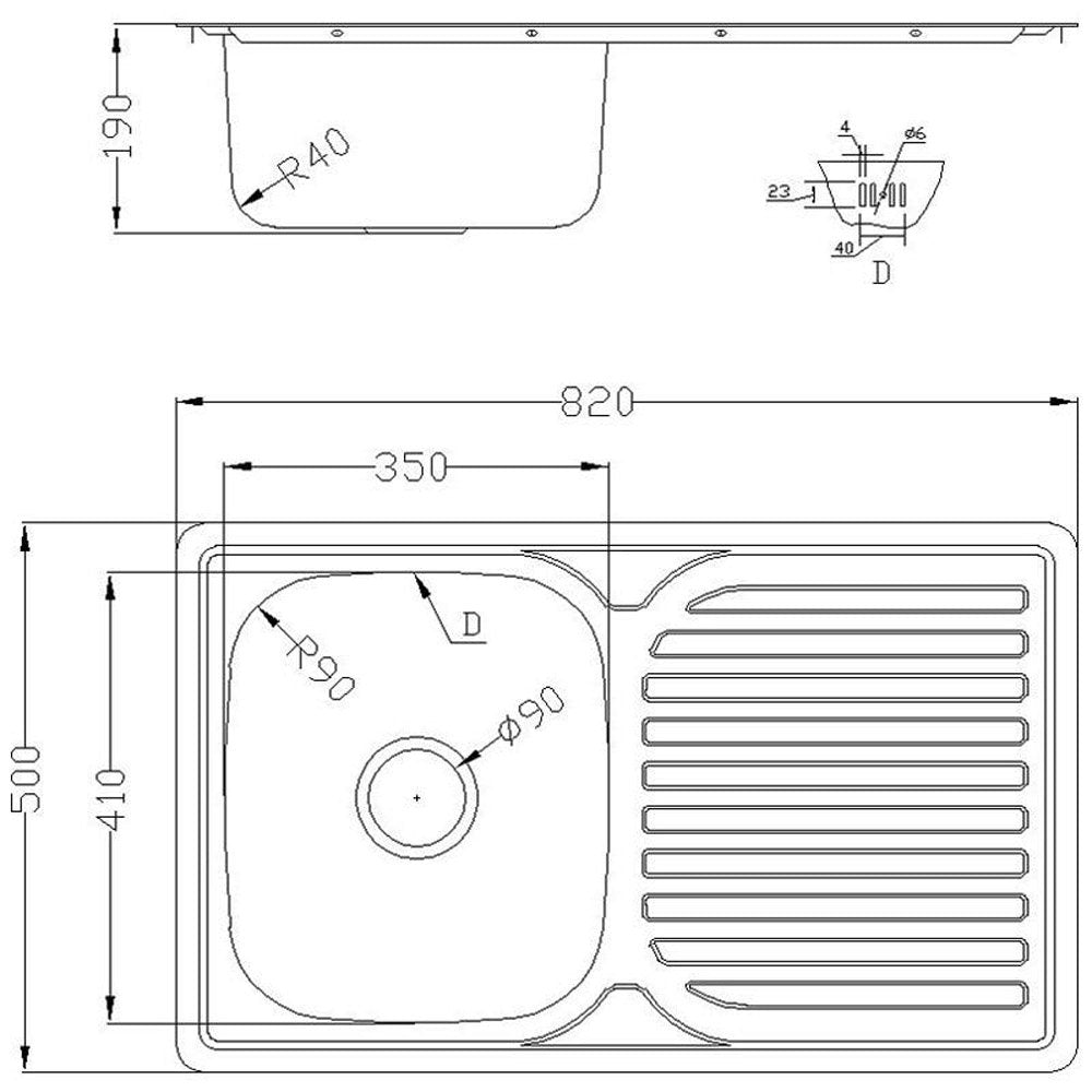 Astini Velia 1.0 Bowl Brushed Stainless Steel Kitchen Sink & Saturn B6008BS Tap