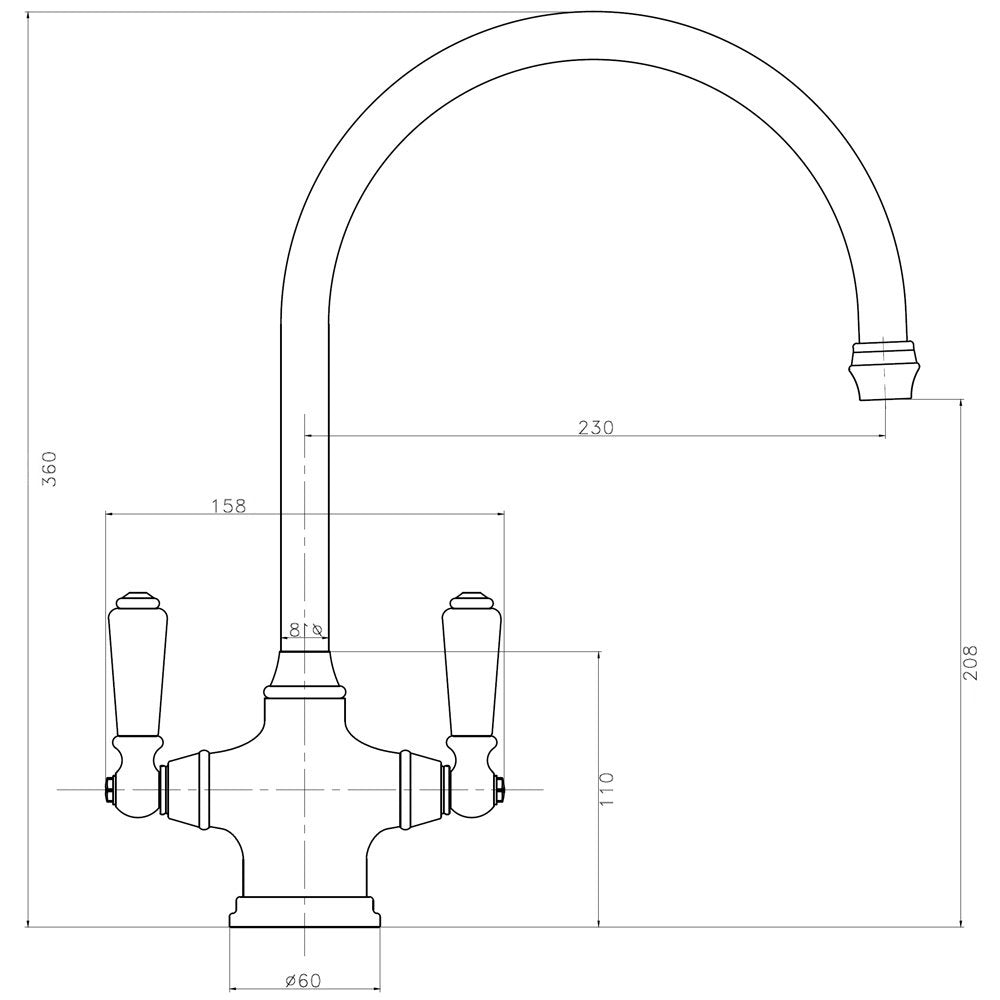 Astini Venice Chrome Twin Lever Kitchen Sink Mixer Tap HK513