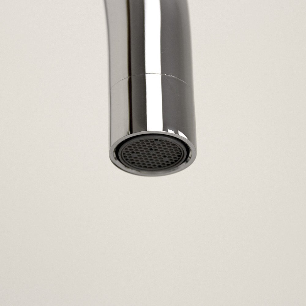 Astini Cosmopolitan Twin Lever Kitchen Sink Mixer Tap with Brushed Steel and Chrome Finish