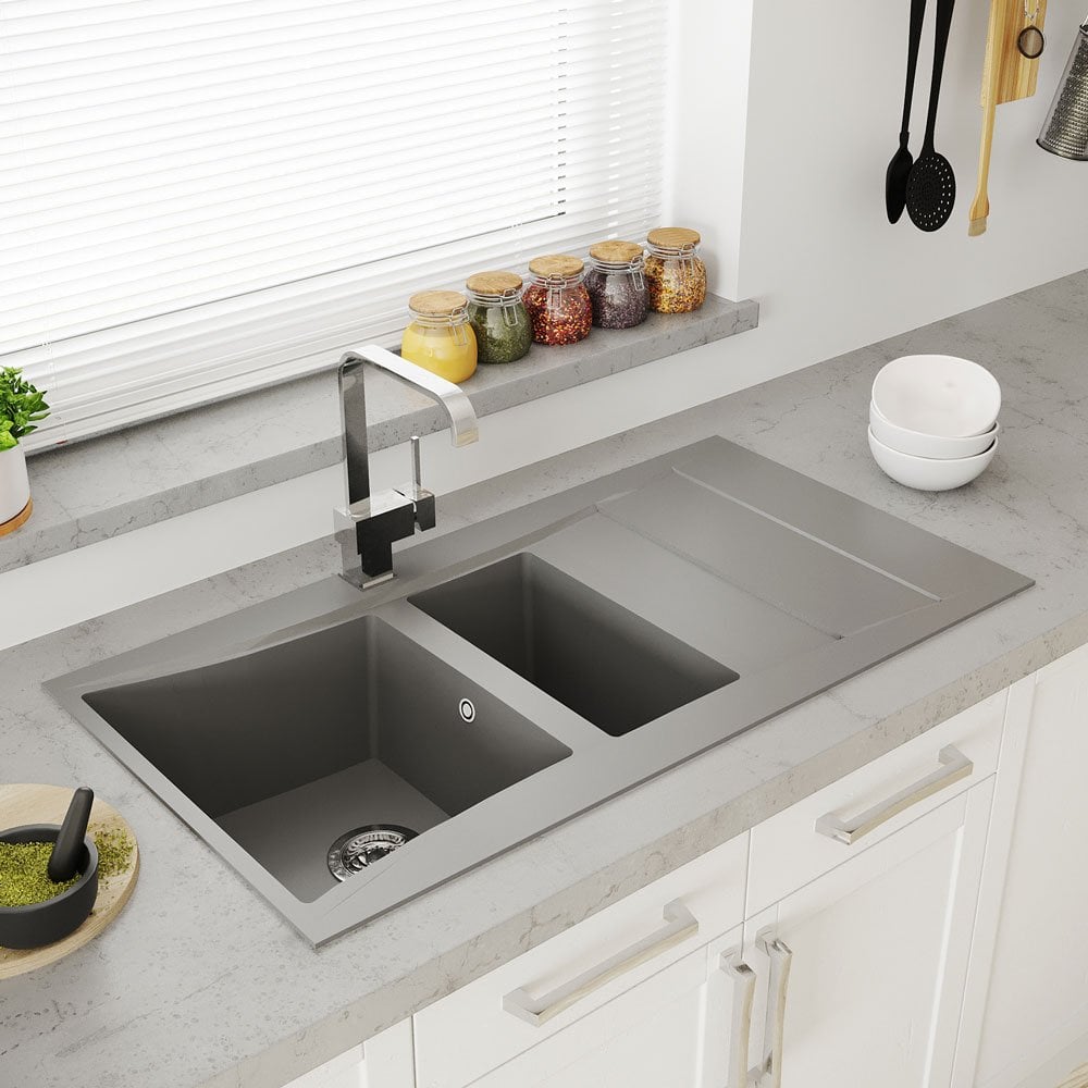 Astini Xeron 1.5 Bowl SMC Synthetic Reversible Kitchen Sink with Waste & Tap