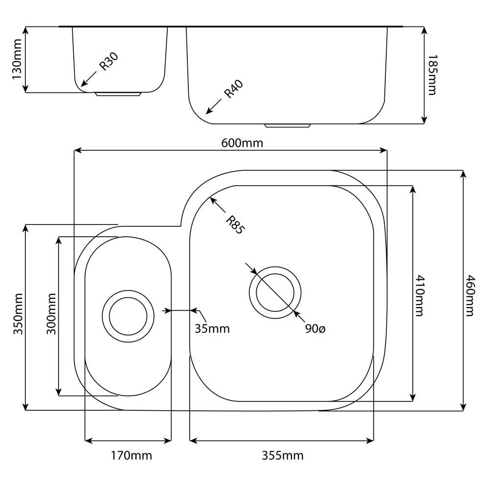 Astini Renzo 1.5 Bowl Stainless Steel Kitchen Sink, Waste & Saturn Tap LHSB