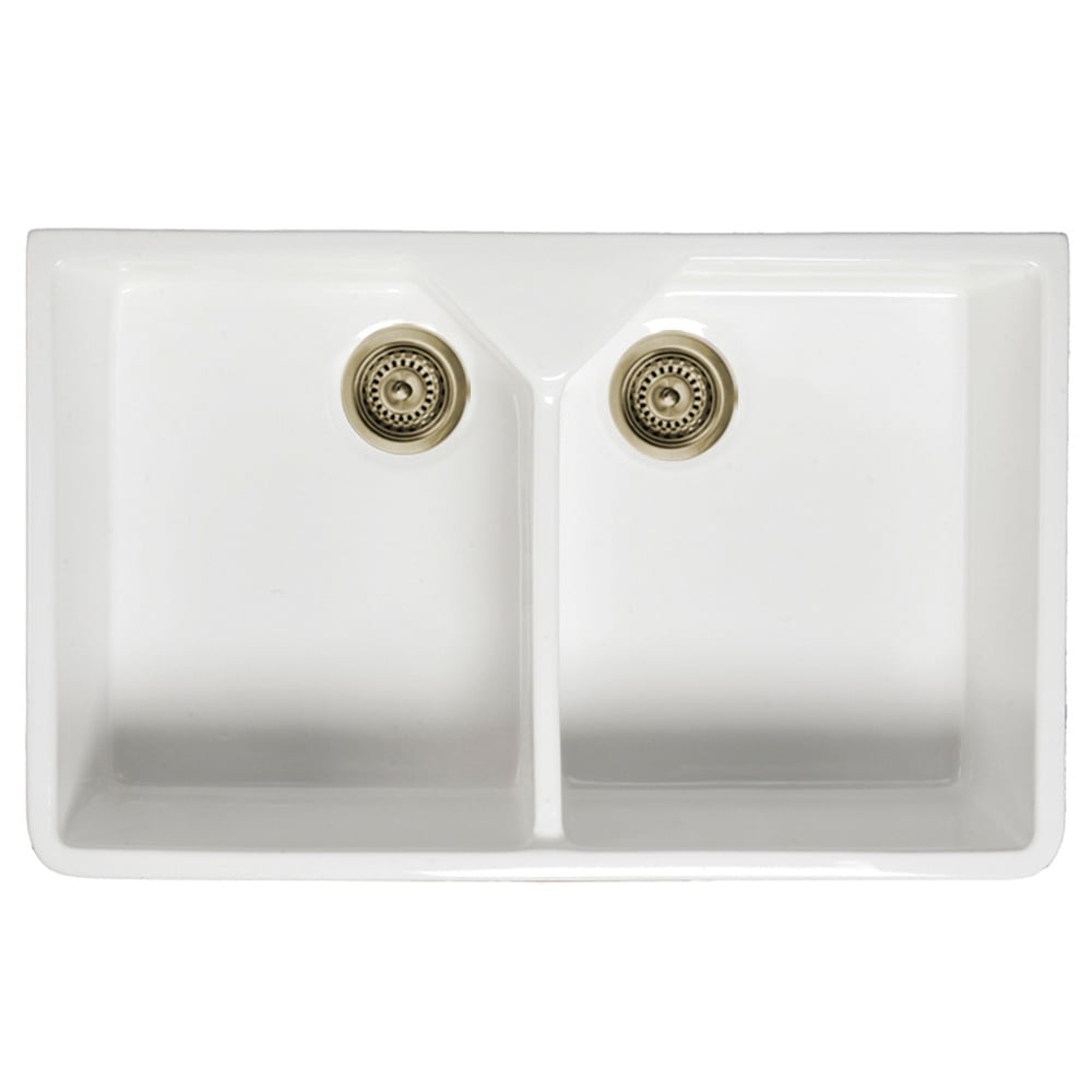 Astini Belfast 800 2.0 Bowl White Ceramic Kitchen Sink with Waste Collection