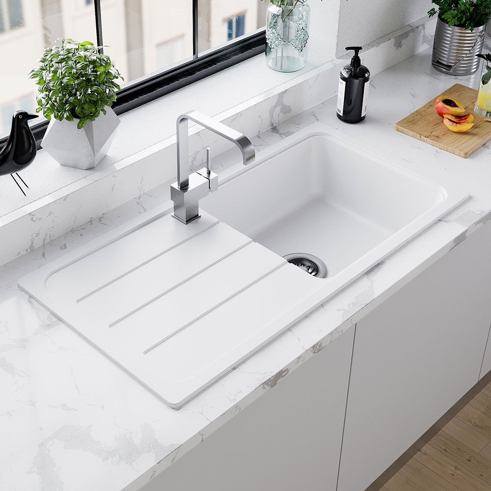 Astini Elmo 100L 1.0 Bowl Granite Reversible Kitchen Sink & Waste