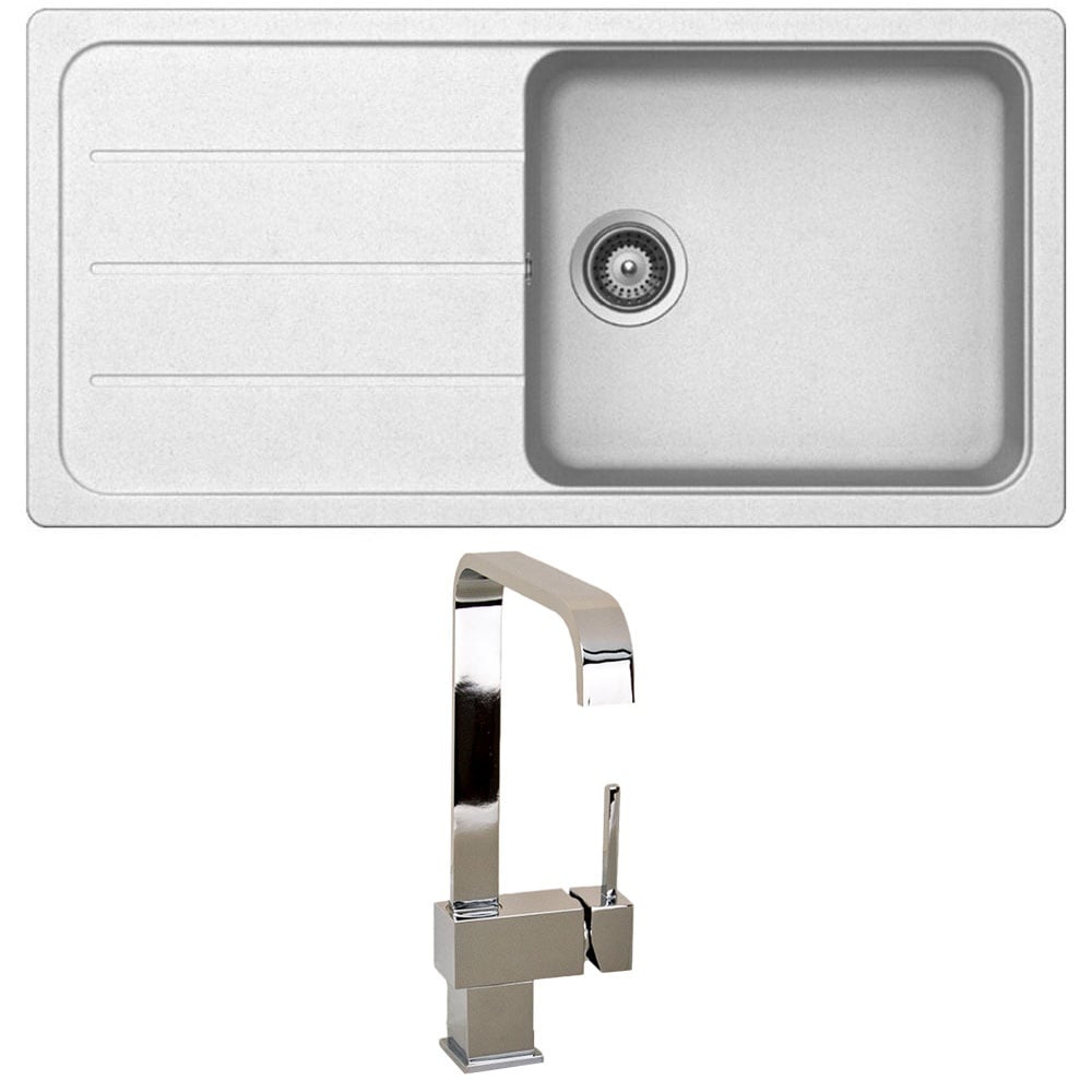 Astini Elmo 100L 1.0 Bowl Granite Reversible Kitchen Sink & 5E Tap