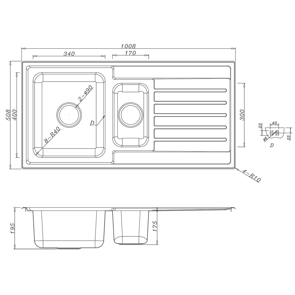 Astini Vicenza 1.5 Bowl Brushed Stainless Steel Kitchen Sink & 5EBS Tap