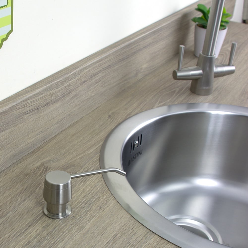 Astini Brushed Steel 270ml Integrated Kitchen Sink Soap Dispenser 201/BN