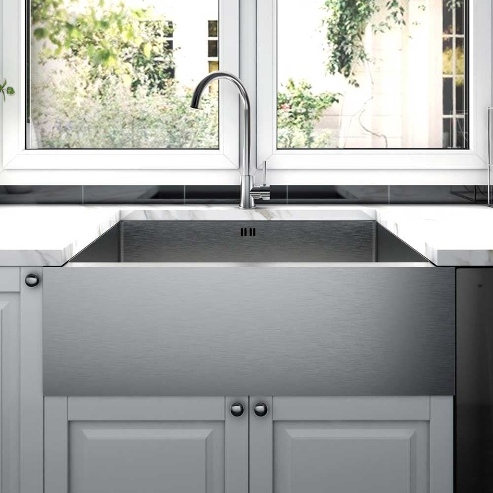 Astini Belfast 800 1.0 Bowl Brushed Stainless Steel Butler Kitchen Sink & Waste
