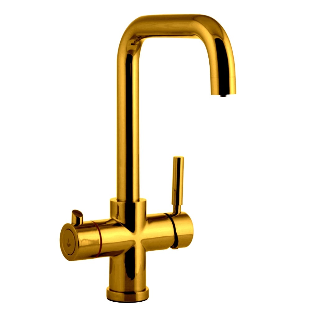 Astini Bollitore² 3in1 Polished Gold Boiling Hot Water Kitchen Tap & Tank Kit