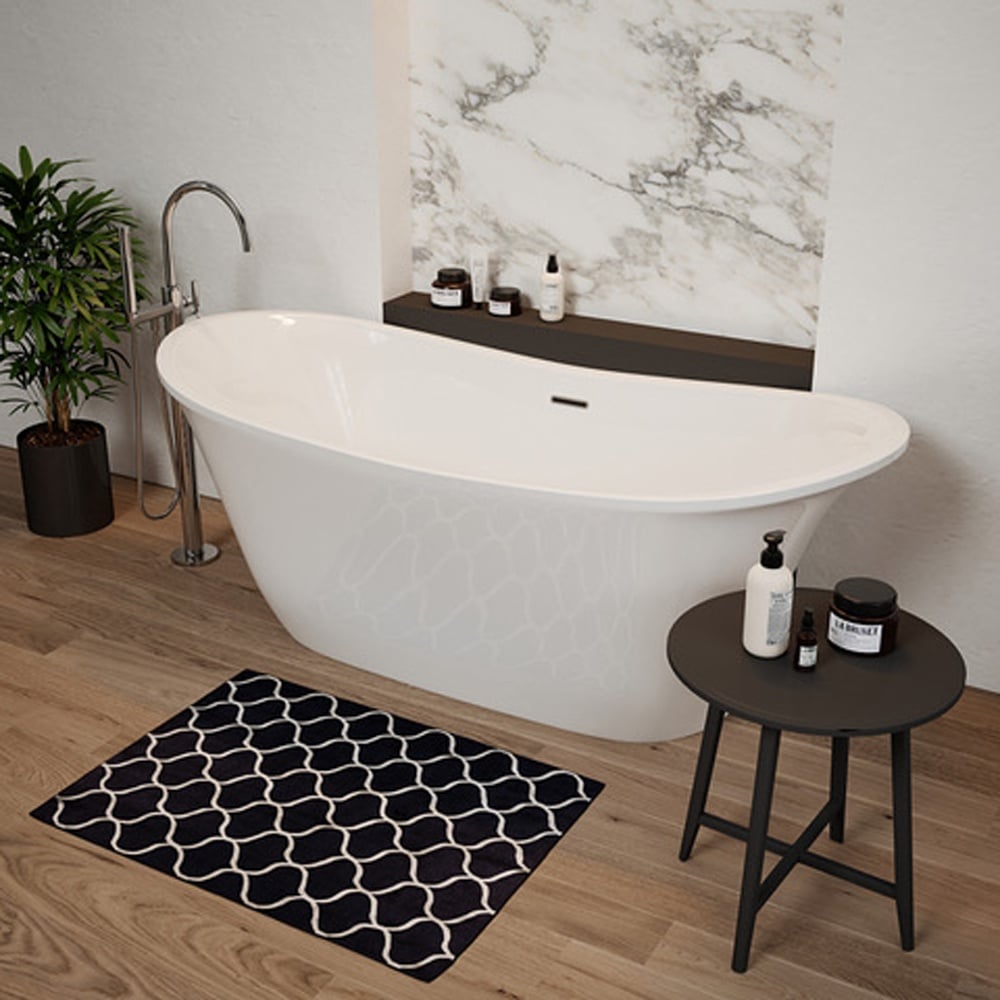 Astini Milla Double Ended Freestanding 1680x700mm Bath Tub & Waste