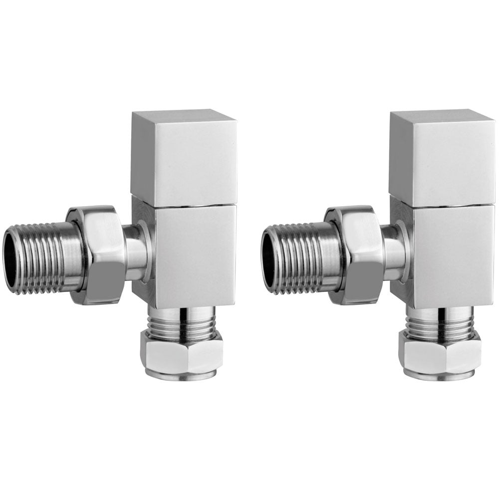 Astini Cubic Chrome Angled Radiator Valves TIS0045
