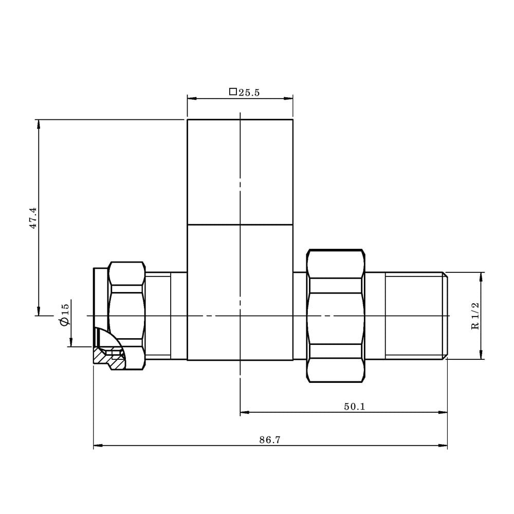 Astini Cubic Chrome Straight Radiator Valves TIS0046