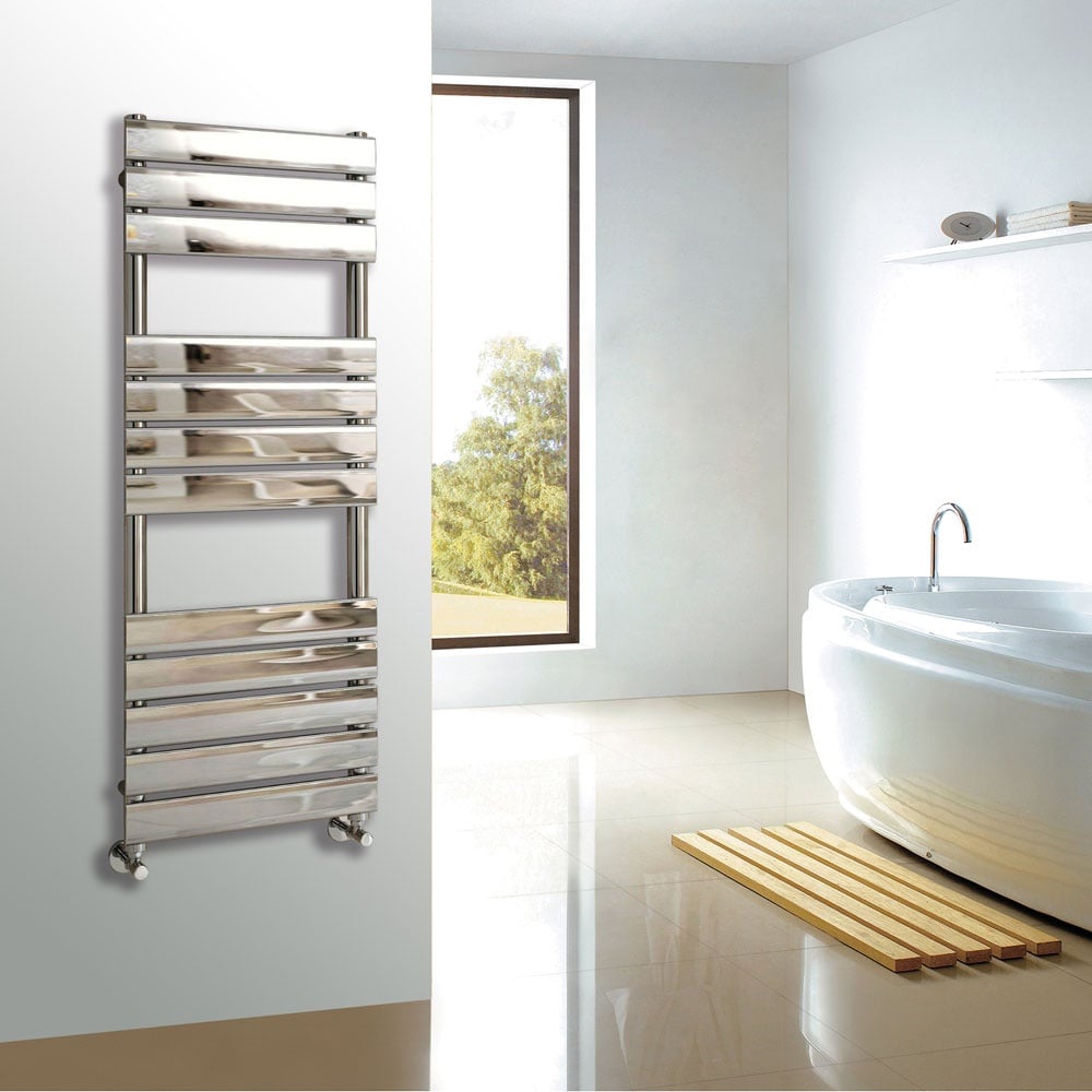 Astini Queenstown 1200x450mm Chrome 400W Designer Heated Towel Rail TIS2073