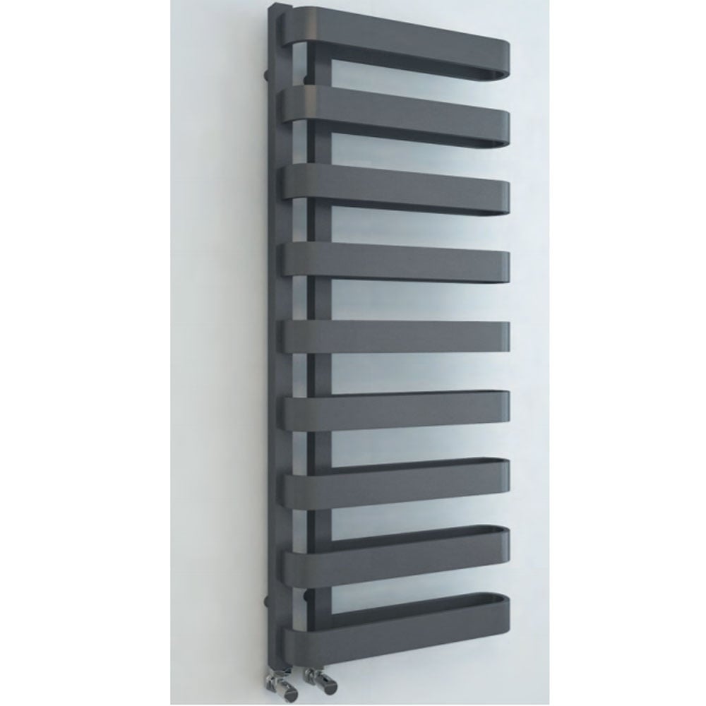 Astini Lyttelton Offset 800x1200mm Grey 750W Designer Heated Towel Rail TIS2140
