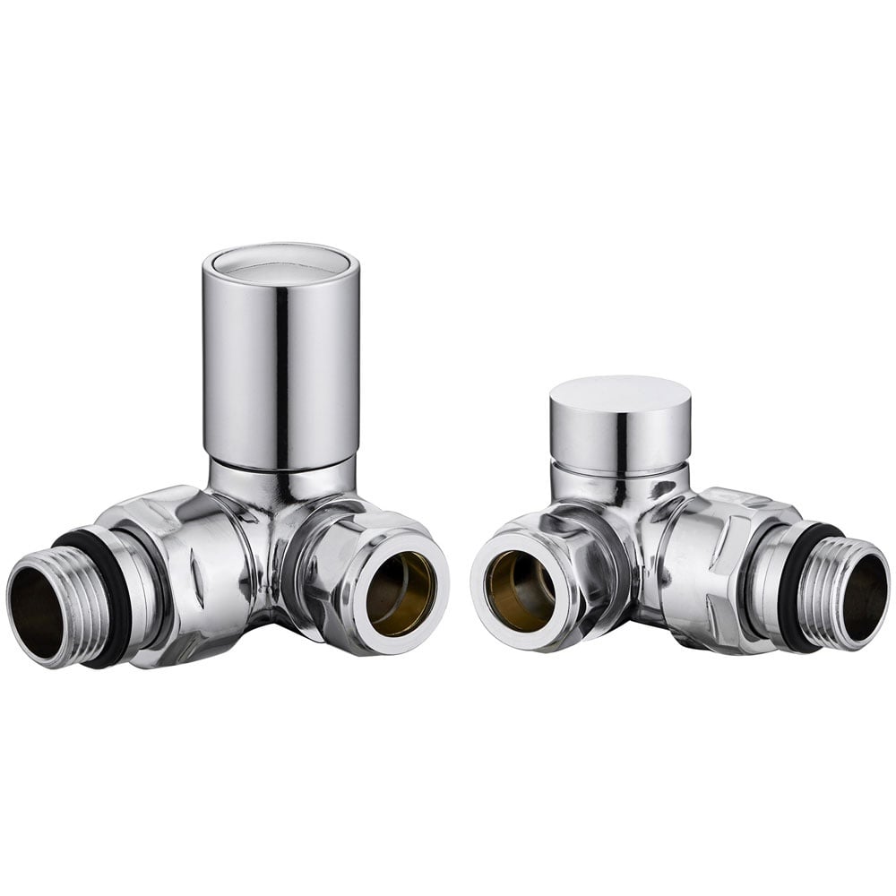 Astini Chrome Corner Towel Rail Radiator Valves TIS0049