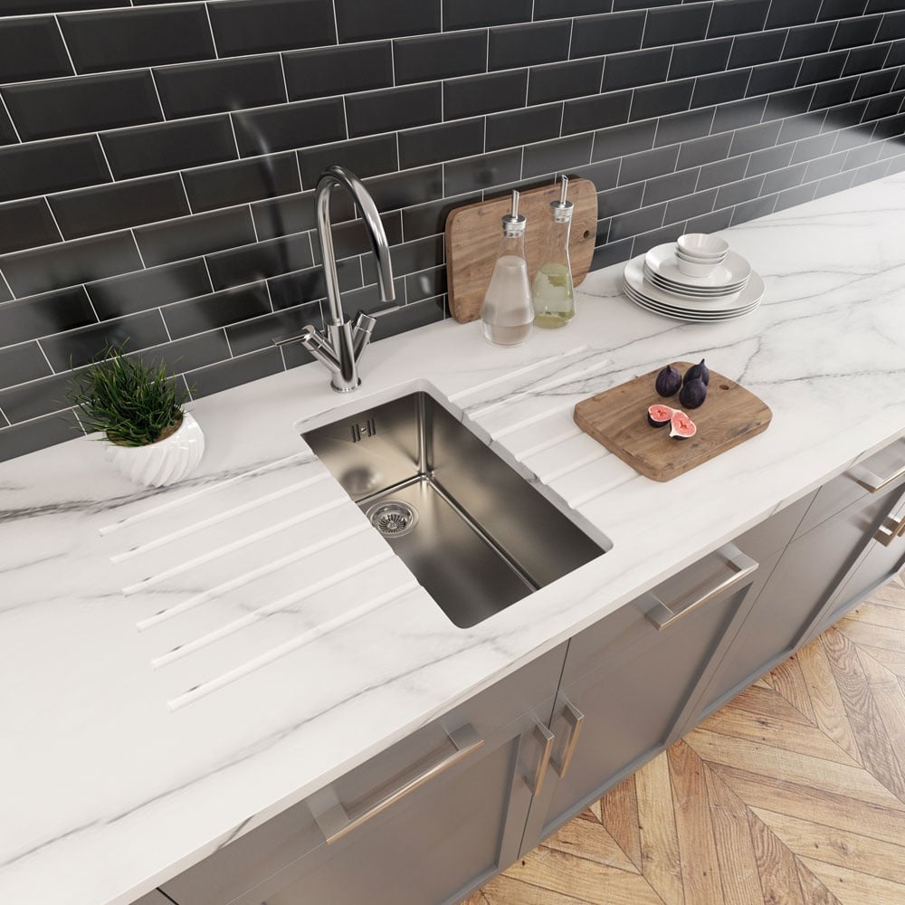 Astini Serena 0.5 Bowl Stainless Steel Undermount Kitchen Sink & Waste 4020