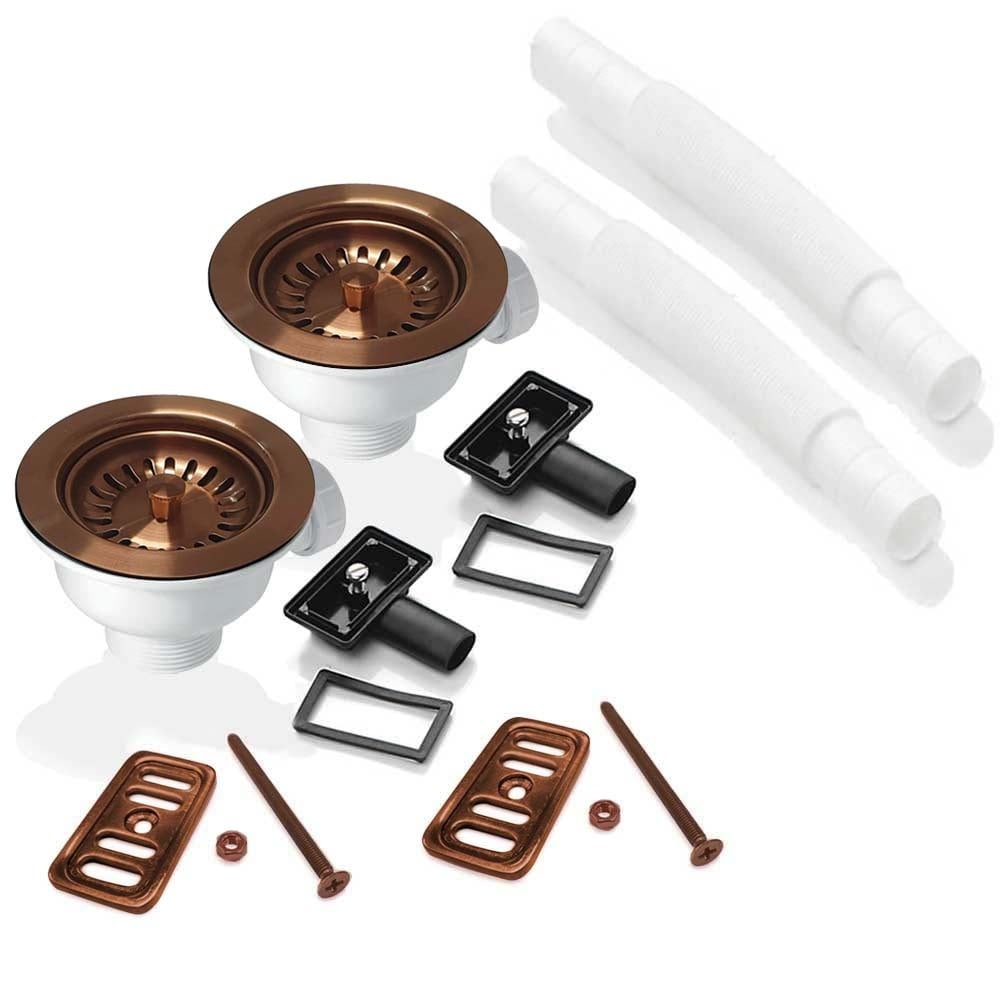 2x 90mm Strainer Waste and Overflow Set for Astini RAK Rangemaster Ceramic Sink