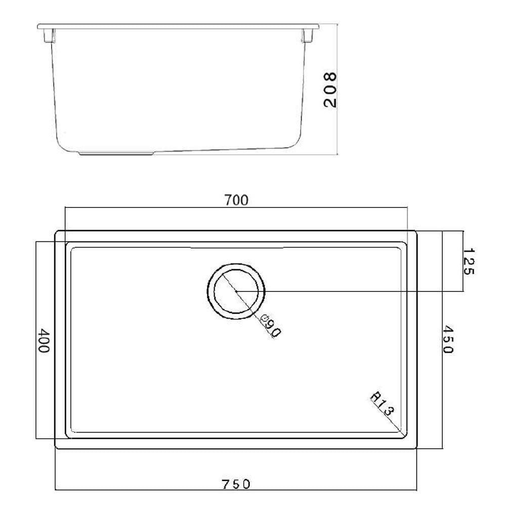 Astini Scuti 1.0 XL Bowl SMC Synthetic Inset/Undermount Kitchen Sink