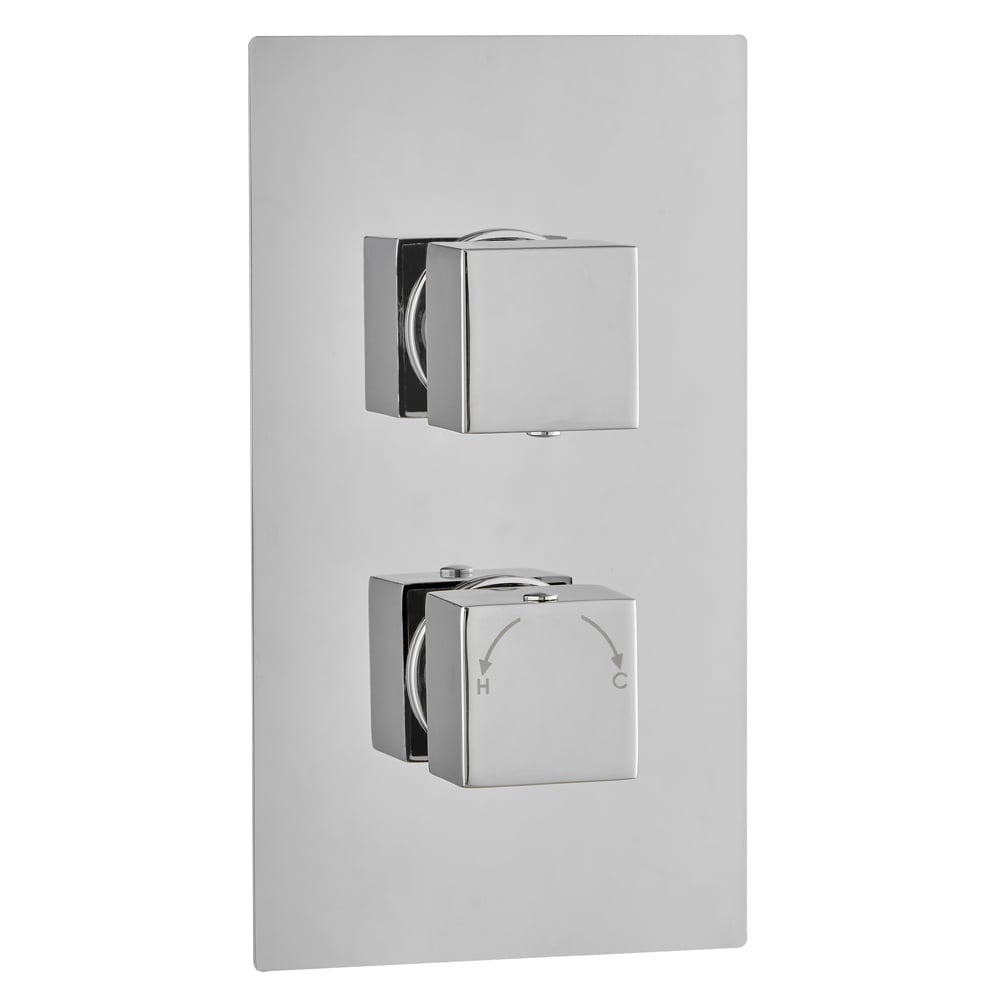 Astini Chrome Square Concealed Thermostatic 2 Way Shower Valve