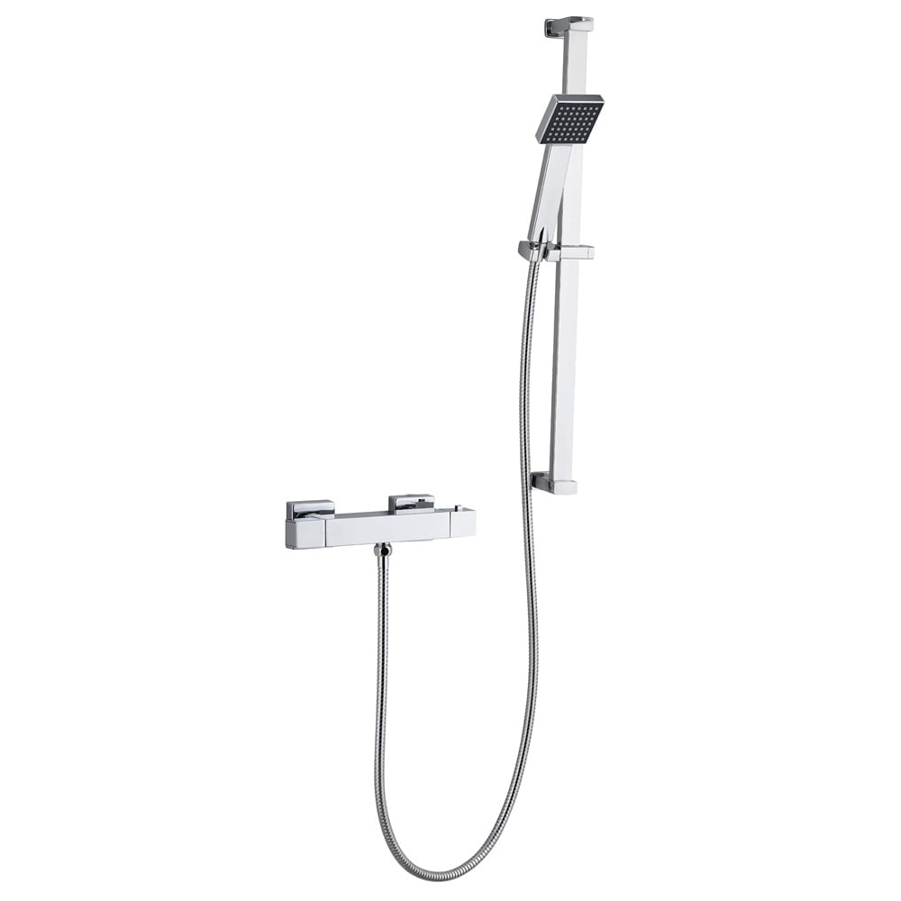 Astini Chrome Square Bar Valve & Riser Kit