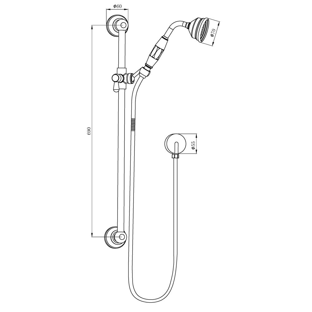 Astini Tenby Chrome Traditional Riser Kit