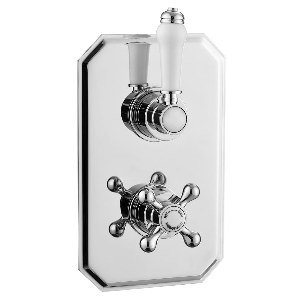 Astini Tenby Chrome Traditional Concealed 2 Handle 1 Way Thermostatic Valve