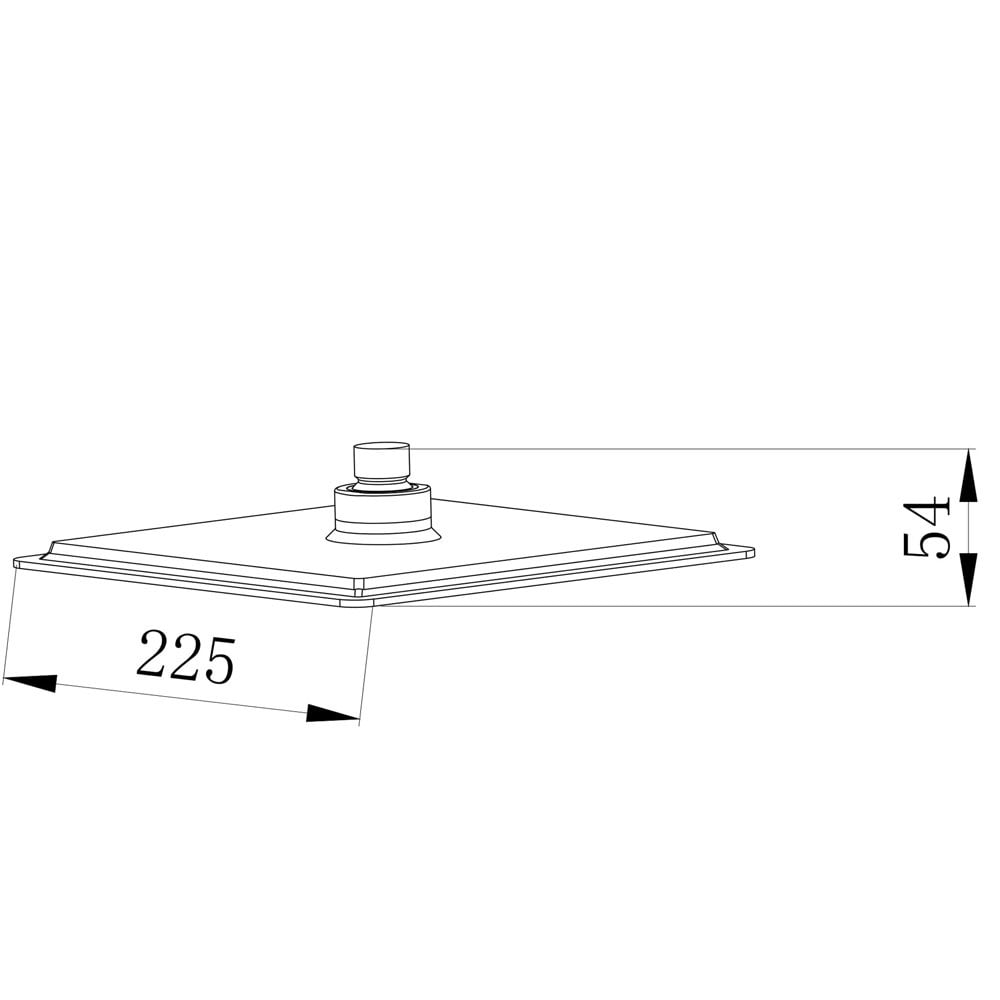 Astini Chrome Square Fixed Overhead Shower Head 200mm