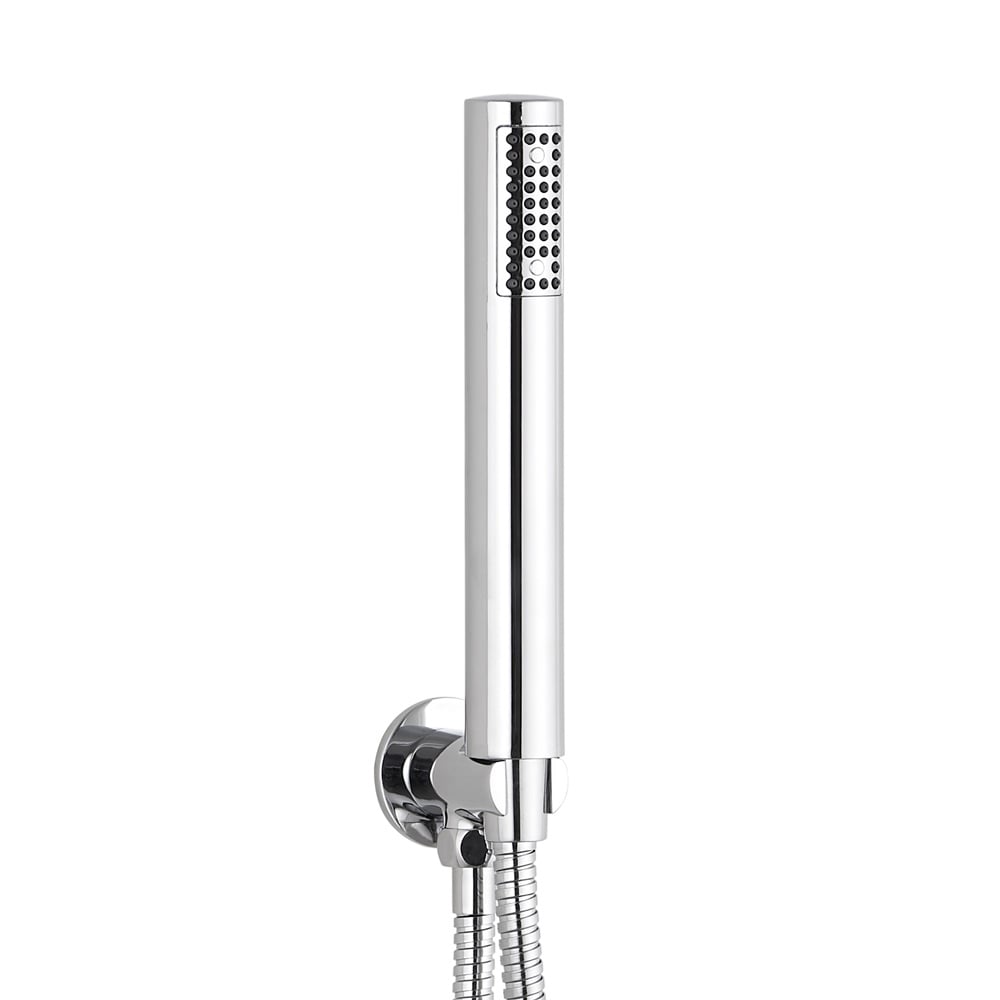 Astini Vellamo Chrome Round Shower Outlet Elbow with Bracket, Hose & Handset