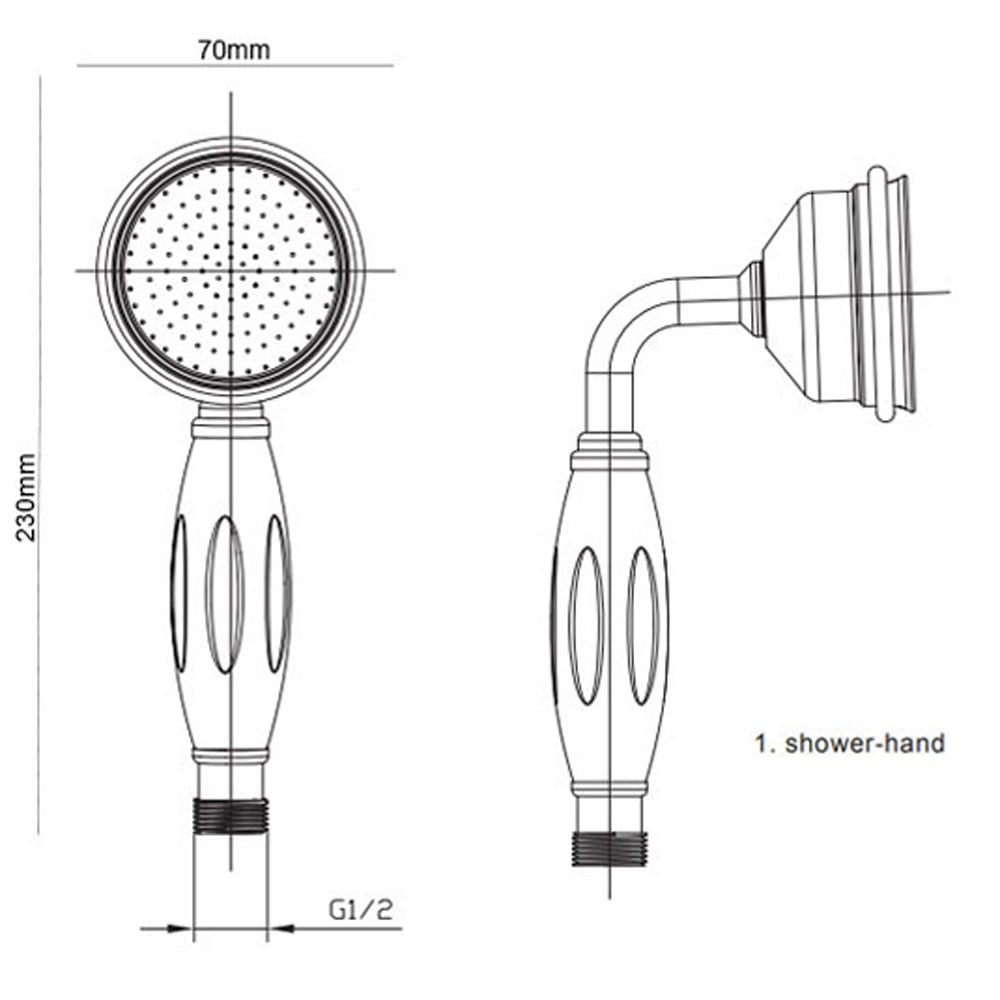 Astini Tenby Chrome Traditional Shower Handset