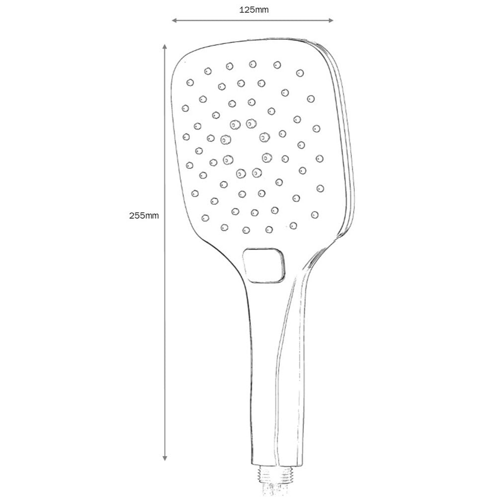 Astini Chrome Square 3 Mode Push Button Shower Handset