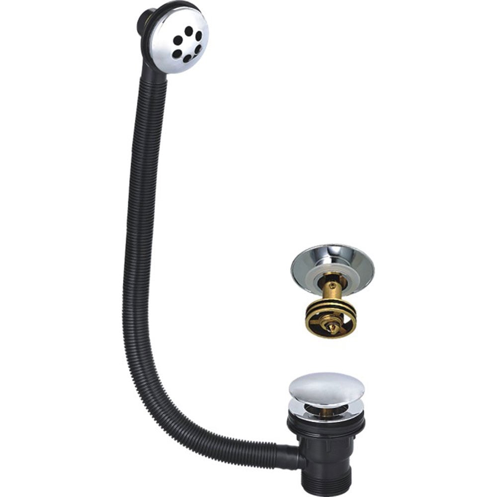 Astini Black Round Bath Overflow & Quick Clean Sprung Waste