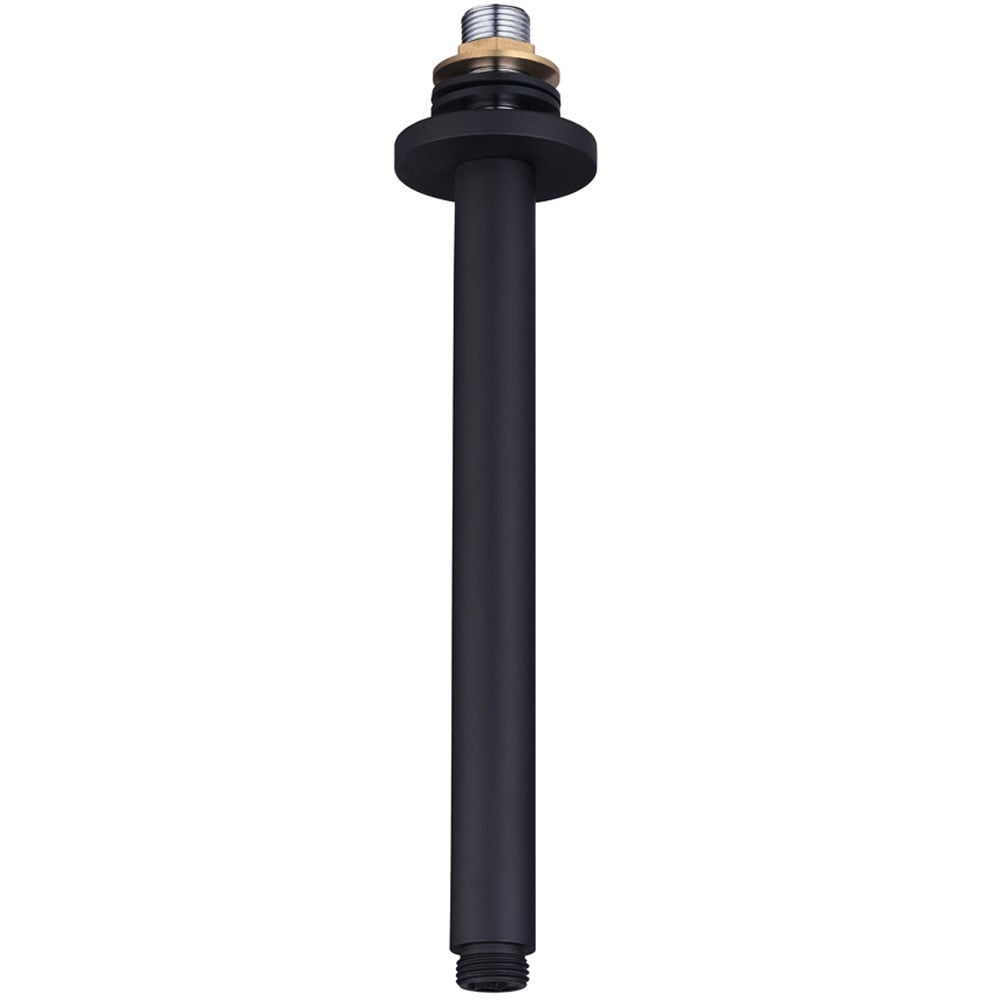 Astini Orca Black Round Ceiling Shower Arm 250mm