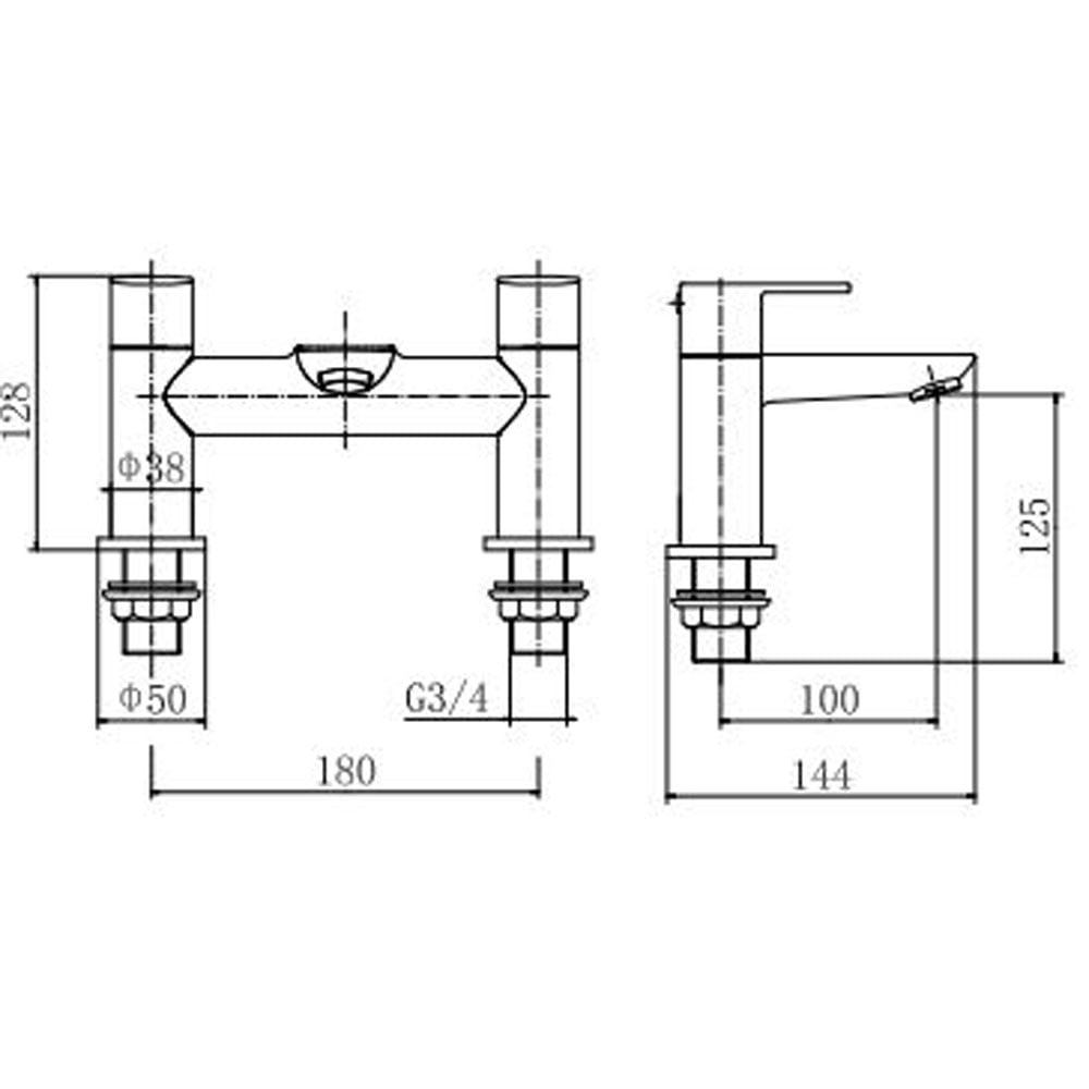 Astini Barmouth Chrome Bathroom Bath Mixer Tap TIS5069