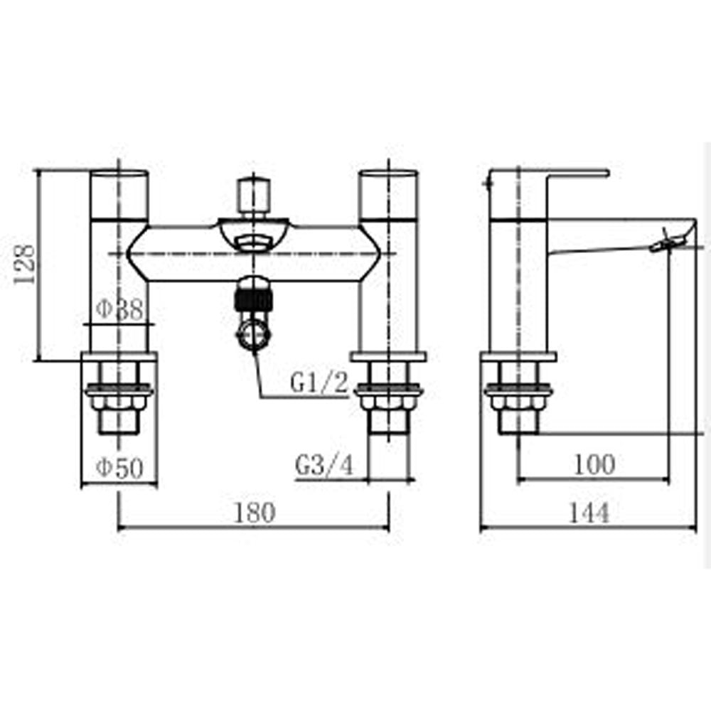 Astini Barmouth Chrome Bathroom Bath Shower Mixer Tap TIS5070