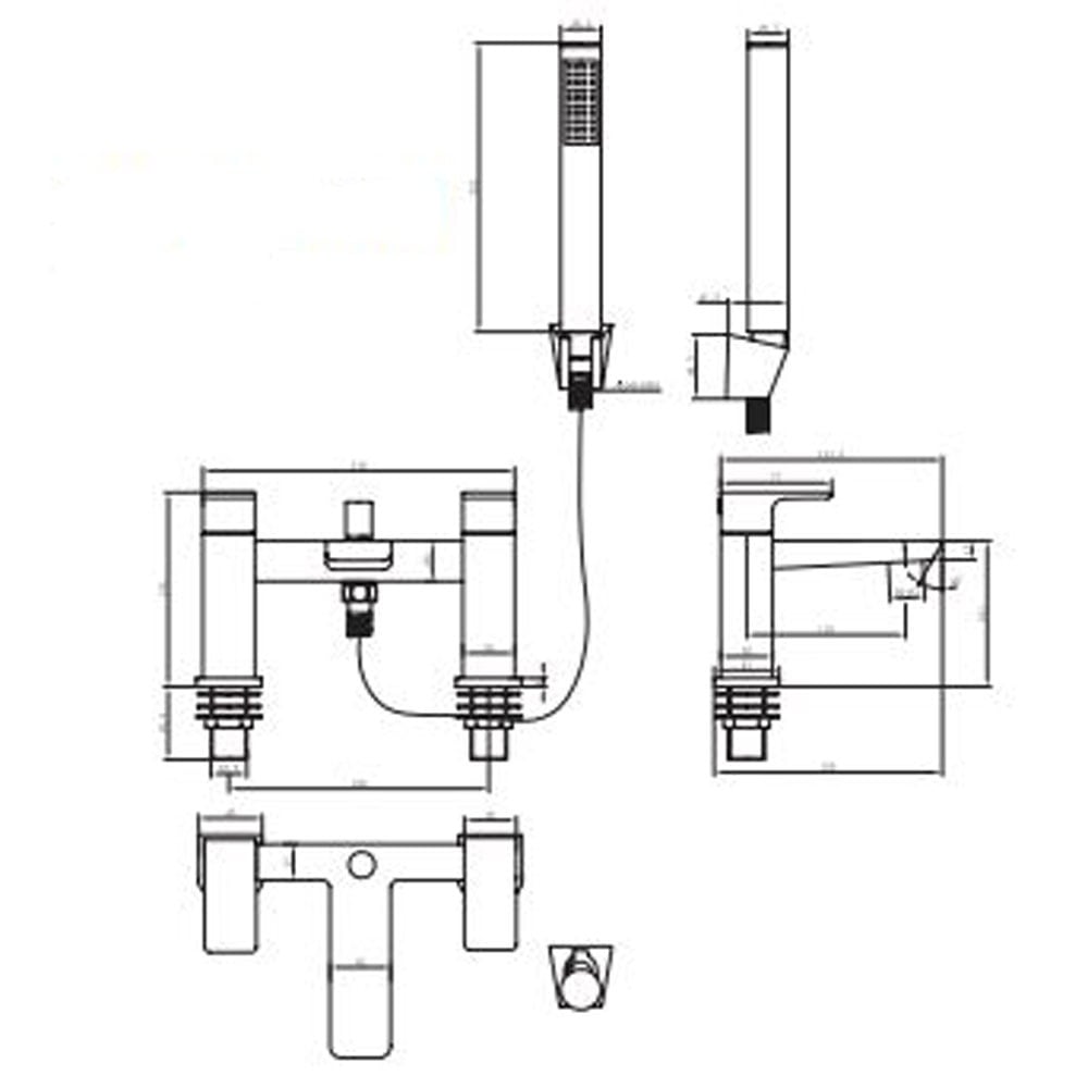 Astini Swansea Orca Black Bathroom Bath Shower Mixer Tap TIS5073