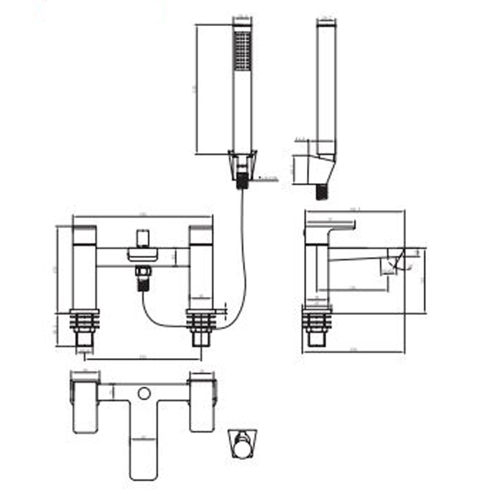 Astini Swansea Gunmetal Black Bathroom Bath Shower Mixer Tap TIS5085