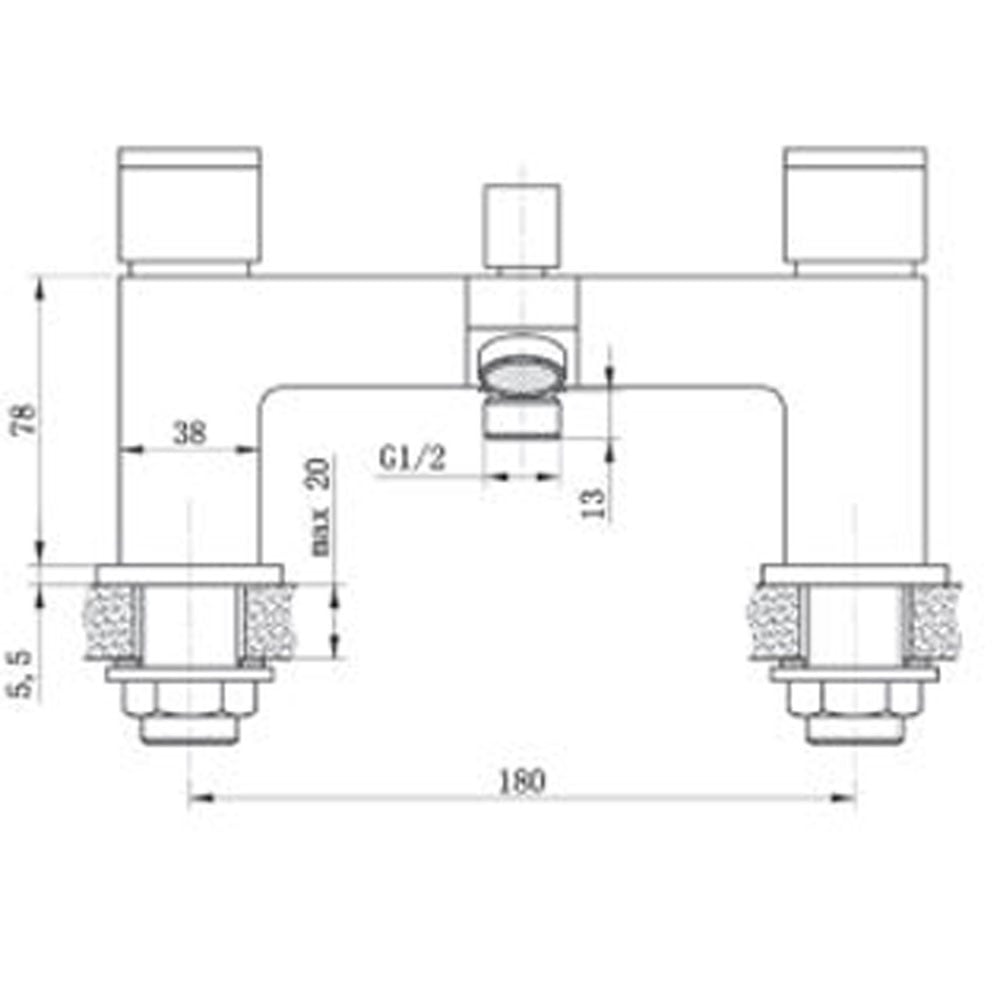Astini Raglan Modern Chrome Bathroom Bath Mixer Tap TIS5006