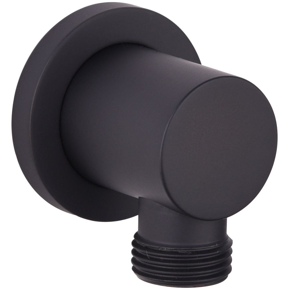 Astini Orca Black Round Wall Shower Outlet Elbow