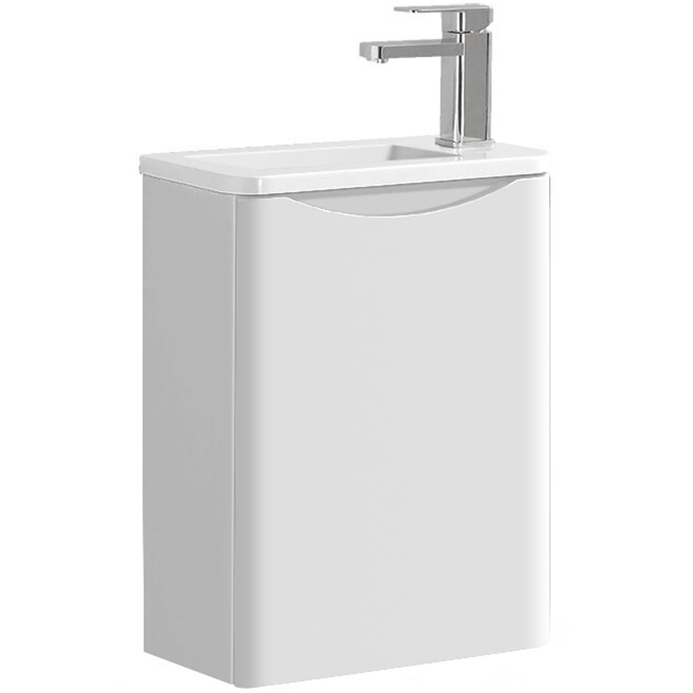 Astini Naples Smile White Wall Hung Cloakroom 400mm Vanity & Basin