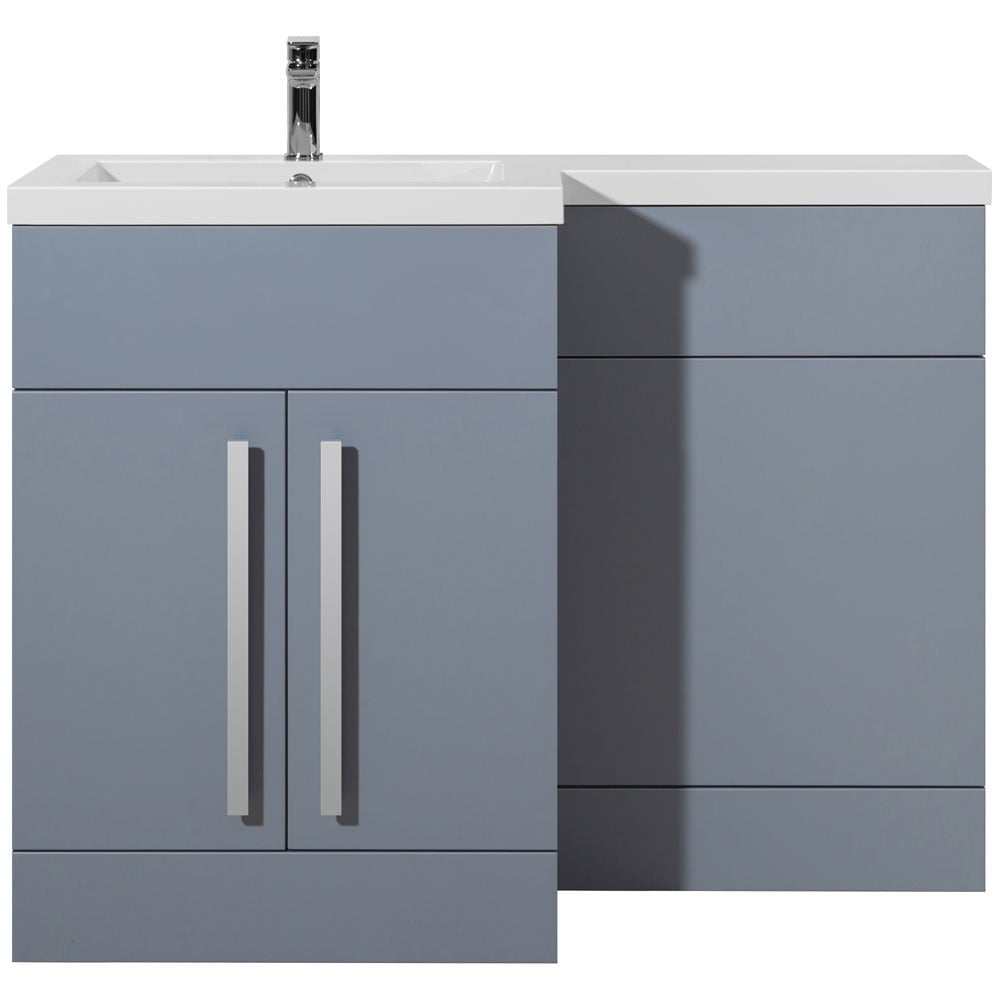 Astini Sorrento Tailored Grey 2 Door WC Vanity Chrome Handles & Left Basin